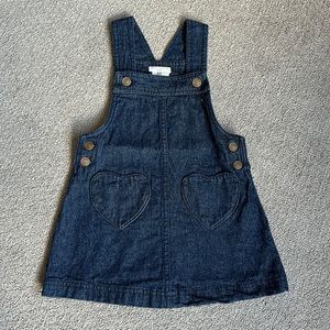 •MAX STUDIO KIDS• Toddler Girl Heart Pocket Denim Jumper